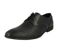 Clarks Mens Scarpe Eleganti In Pelle Intrecciata Bampton Con Lacci Nere, Formali