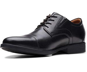 Clarks Men's Whiddon cap Sneaker, Pelle Nera, 11 UK Wide