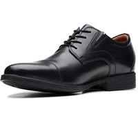 Clarks Men's Whiddon cap Sneaker, Pelle Nera, 44 EU