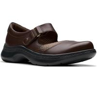 Clarks Mocassini da donna Pro Pace Mary Jane, Pelle marrone scuro, 9.5 Wide