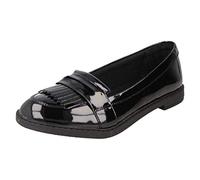 Clarks Mocassini Scala Lucidi da Ragazza | Silhouette Senza Tempo | Plantare in Schiuma Morbida | Tecnologia di Controllo degli odori | Ampia vestibilità Disponibile, Nero