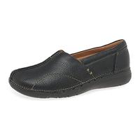 Clarks Mocassini Stride Un Loop Donna, Pelle Nera, 42 EU