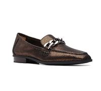 Clarks Mocassino da donna Sarafyna Iris, Pelle Metallizzata Bronzo, 37 EU