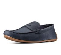 Clarks Mocassino da Uomo Reazor Penny, Blu Marino Nabuk, 45 EU