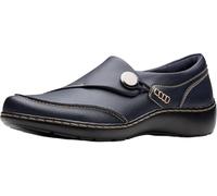 Clarks Mocassino Donna Cora Teresa, Pelle martellata blu navy, 40 EU