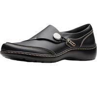 Clarks Mocassino Donna Cora Teresa, Pelle nera martellata, 9.5 Wide