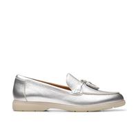 Clarks Narini Edge, Mocassino Donna, Silver Leather, 35.5 EU