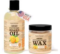 CLARK'S Olio e Cera per Taglieri (Set di 2 Bottiglie) | Include Olio per Taglieri CLARK'S (355ml) e Cera di Finitura CLARK'S (177ml) | Profumazione Arancia e Limone