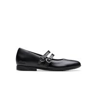 Clarks Originals Scarpa Unisex Finja Bar O. in Pelle Nera, 32,5 EU