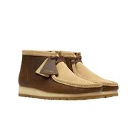 Clarks Originals Wallabee RB Combi - Stivaletti da uomo in pelle marrone cera d'api, Marrone, 40 2/3 EU