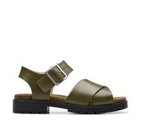Clarks Orinoco Cross, Sandali Donna, Dark Olive Lea, 38 EU