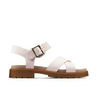 Clarks Orinoco Strap, Sandali con Cinturino alla Caviglia Donna, Bianco (White Leather White Leather), 38 EU