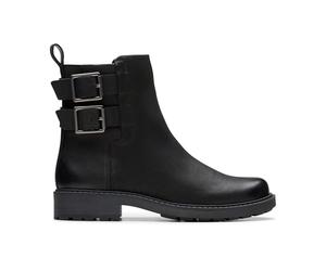 Clarks Orinoco2 Bay Womens Black Leather, 6.5