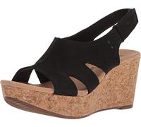 Clarks Piattaforma Annadel Bari da donna, Pelle nabuk nera, 43 EU