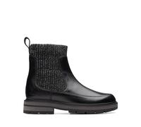 Clarks Prague Top K. Stivali semi-lunghi, Black Leather, 25 EU, Pelle nera, 25 EU