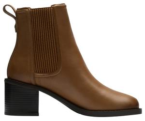Clarks Premium Chamberly Top, Stivaletto Donna, Pelle Marrone Chiaro, 41 EU