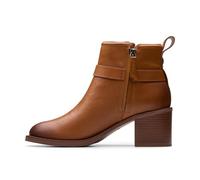 Clarks Premium Chamberly Trim Combat Boots, Scarponcino da donna, colore marrone chiaro, taglia 38, Mid Tan Lea, 38.5 EU