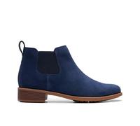 Clarks Premium Havisham Top Chelsea Stivale da donna, blu navy scamosciato, taglia 39, Camoscio blu navy, 39.5 EU