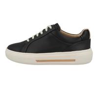 Clarks Premium Hollyhock Walk Sneaker, Nero (Pelle Nera), 40, Cuoio Nero, 42 EU
