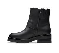 Clarks Premium Rebelle - Stivale alla moda da donna, con fibbia, colore nero con fodera in lea, taglia 39, Nero Wlined Lea, 39.5 EU