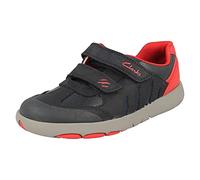 Clarks Rex Play K, Scarpe da Ginnastica Bambini e ragazzi, Blu (Navy/Red Lea), 33 EU Larga