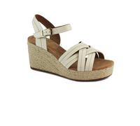 CLARKS SABINA STRAP cream crema bianco scarpe donna sandali pelle zeppa corda