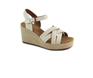 CLARKS SABINA STRAP cream crema bianco scarpe donna sandali pelle zeppa corda