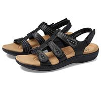 Clarks Sandali bassi da donna Laurieann Vine, Pelle nera, 41.5 EU