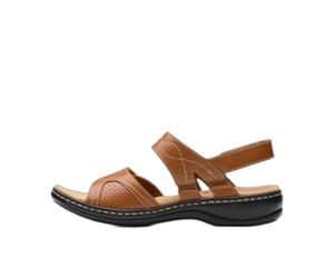 Clarks Sandali casual da donna, Pelle marroncino chiaro, 41.5 EU