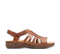 Clarks Sandali da donna April BelleFlat, Pelle marrone chiaro, 42.5 EU