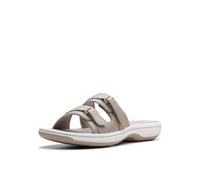 Clarks Breeze Piper, Sandali a Ciabatta Donna, Tortora Chiaro Sintetico, 41.5 EU