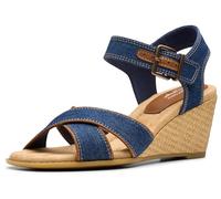 Clarks Sandali da donna Emmalae Iris con tacco, Denim scuro , 37 EU