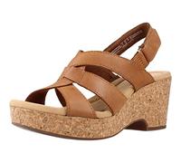 Clarks, Sandali da donna Giselle Beach in pelle scamosciata con zeppa