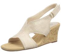 Clarks Sandali da donna Kyarra Aster con zeppa, sabbia metallizzata, 42 EU
