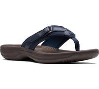 Clarks Sandali infradito da donna Breeze Sea - comode infradito con gancio regolabile e supporto per arco - casual estivi da indossare tutti i giorni, Blu navy/marrone, 37.5 EU