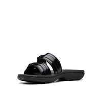 Clarks Sandalo Breeze Piper Donna, Nero vernice sintetica, 43 EU
