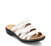 Clarks Sandalo da donna Leisa Cacti Slide, in pelle bianca, 8 W US