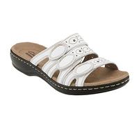 Clarks Sandalo Donna Leisa Cacti Slide, Pelle bianca, 39 EU
