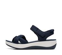 Clarks Sandalo piatto Arla Shore da donna, Tessuto blu navy., 38 EU