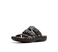 Clarks Sandalo piatto da donna Laurieann Rubin, Pelle nera., 42.5 EU Schmal