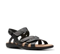 Clarks Sandalo piatto Elizabelle Gem Donna, Pelle nera, 43 EU