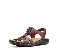 Clarks Sandalo piatto Laurieann Kay da donna, Pelle marrone chiaro, 5.5 UK Wide