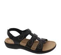 Clarks Sandalo piatto Laurieann Vine da donna, Pelle nera, 38.5 EU