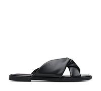 Clarks Sandalo piatto Reyna Twist da donna, Nero, 39.5 EU