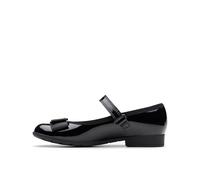 Clarks Ragazze' Scala Tip Tap ' Nero Pelle O Vernice Scuola Scarpe