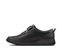 Clarks Scape Flare Y, Scarpe per uniforme Bambini e ragazzi, Nero (Black Leather), 35.5 EU Larga