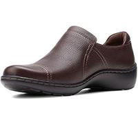 Clarks Scarpe Basse da Donna Cora Poppy, Marrone Scuro Tumbled, 39 EU X-Larga