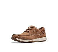 Clarks Scarpe da Barca da Uomo Sailview Lace, Nubuck Marrone Chiaro, 8 Wide