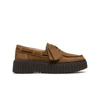 Clarks Scarpe da donna con lacci Torhill Boat, in pelle scamosciata marrone