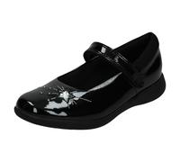Clarks Scarpe Scolastiche Bambina In Pelle Vernice Con Chiusura Hook & Loop
